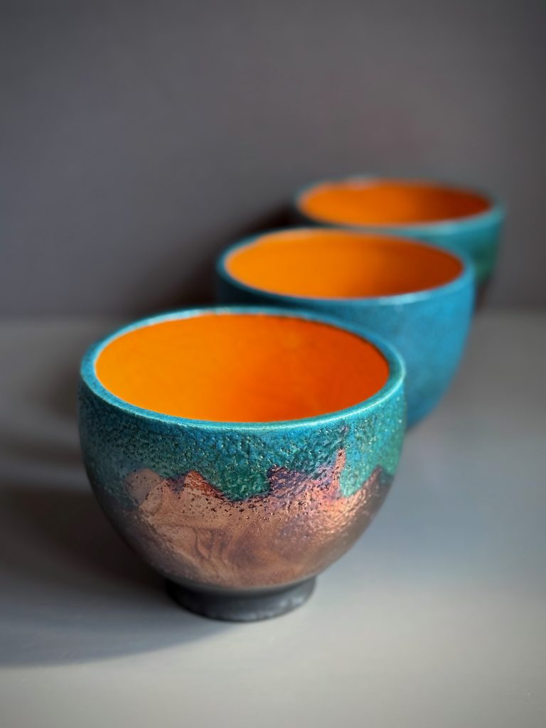 R. Storey group of three bowls